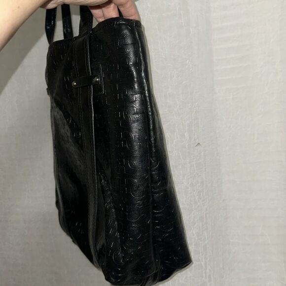 GUESS Black Leather G Logo Founder’s Tote - Picture 5 of 11